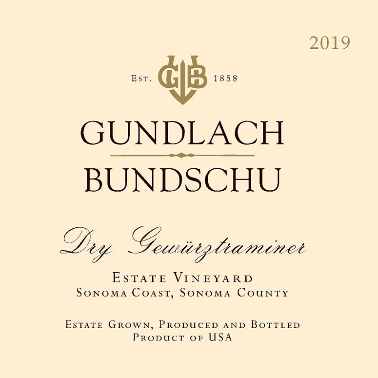 2019 Dry Gewurztraminer label