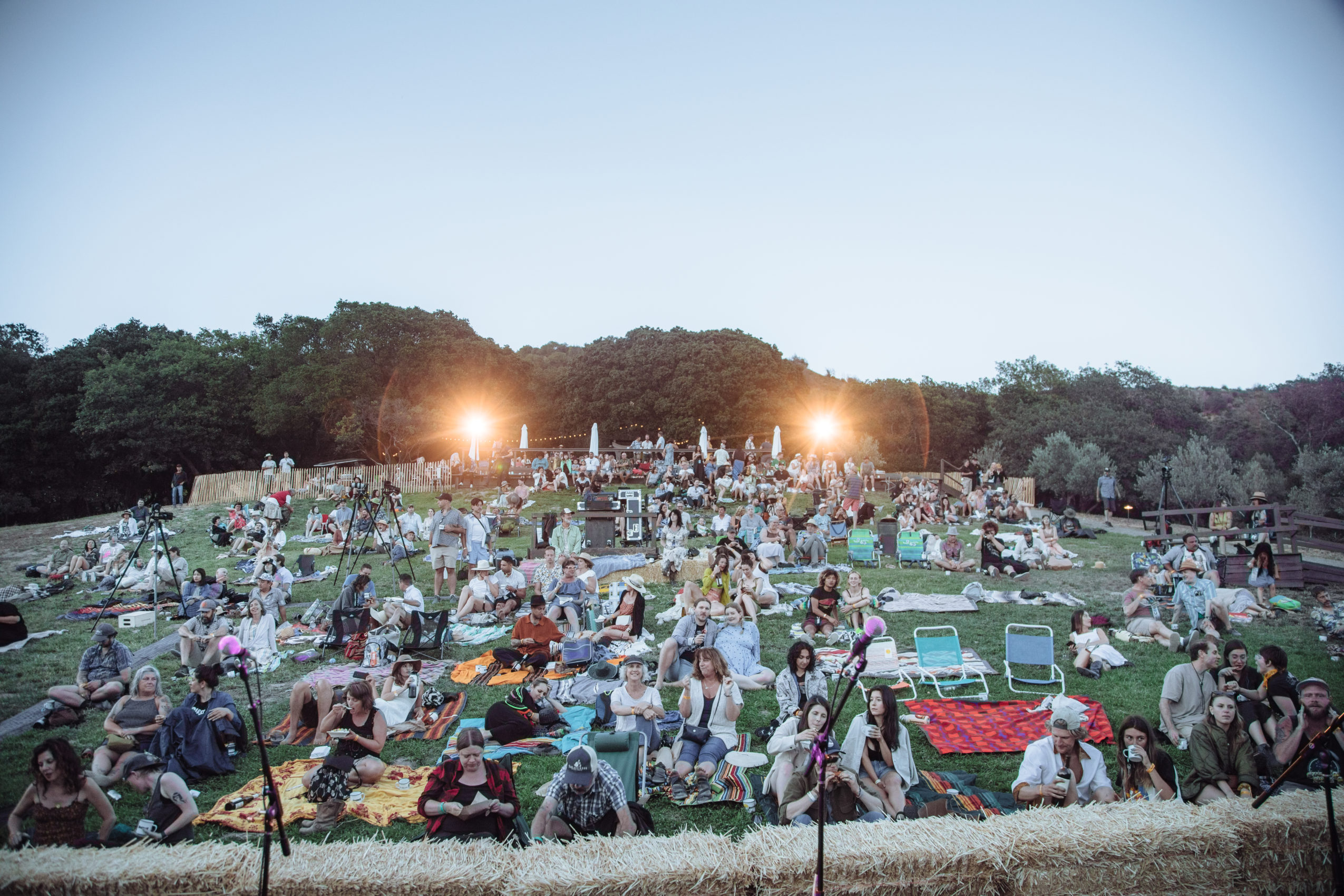 A crowd of people on a hill