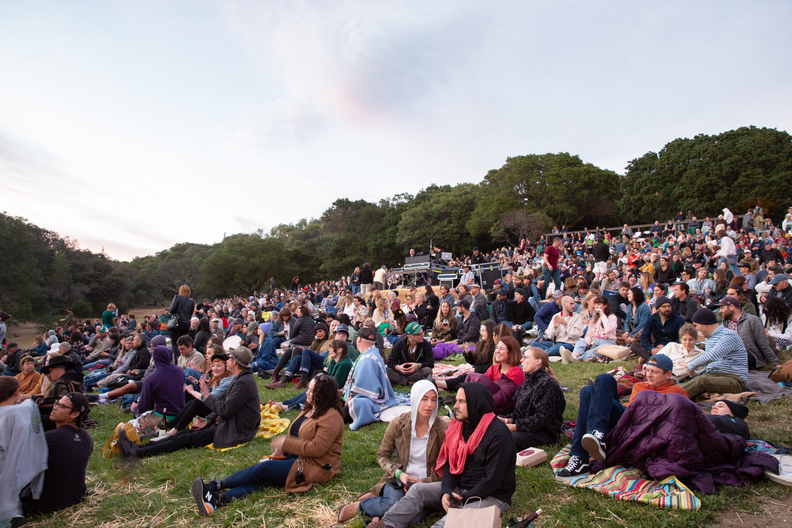 Crowd of people on a slight hill