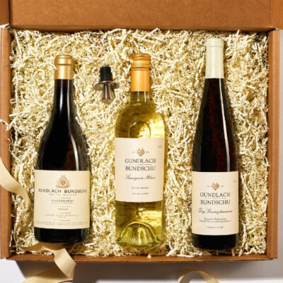 gift set with 3 white wines