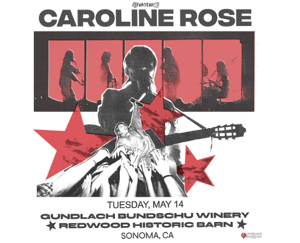 poster for Caroline Rose concert at Gundlach Bundschu Winery