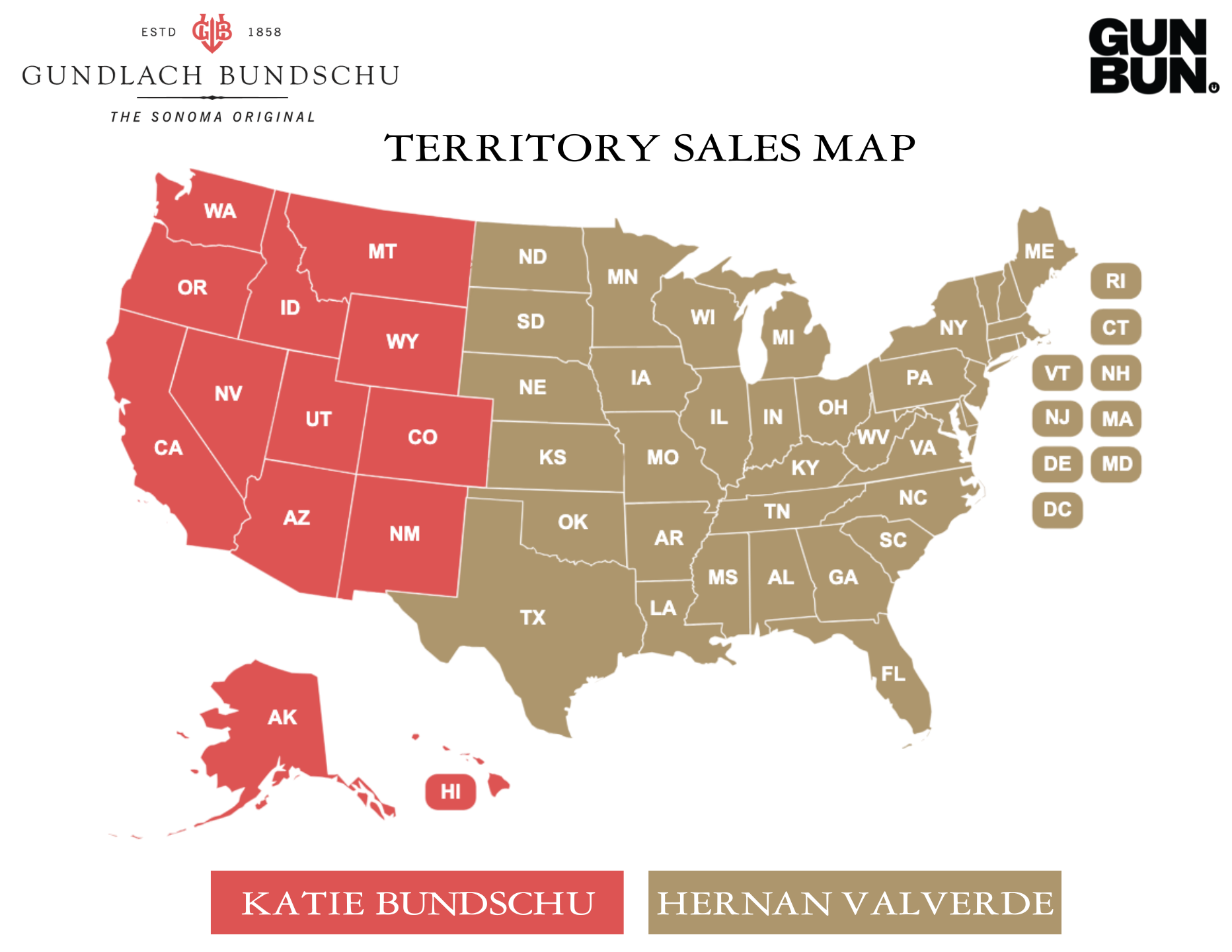 Sales regions by state map