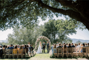 Wedding Ceremony Outside Winery Gundlach Bundschu